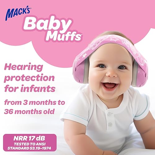Mack's Baby Muffs | Baby Ear Muffs Noise Protection | High NRR | Noise Cancelling Headphones for Babies & Toddlers - Jamouz