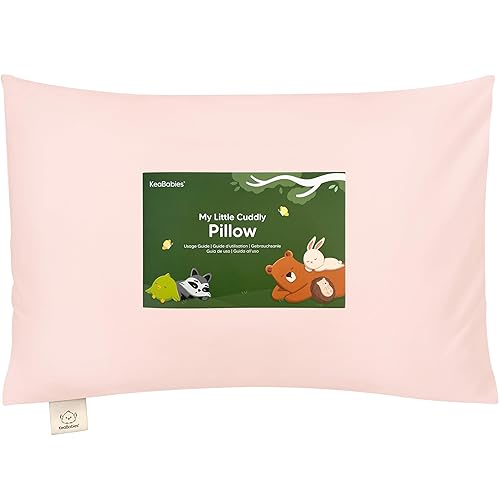 Toddler Pillow with Pillowcase - 13x18 My Little Cuddly Pillow, Viscose Derived From Bamboo Nursery Toddler Pillows for Sleeping,Kids Pillow,Small Travel Pillows,Mini Toddler Bed Pillow (Meadow) - Jamouz