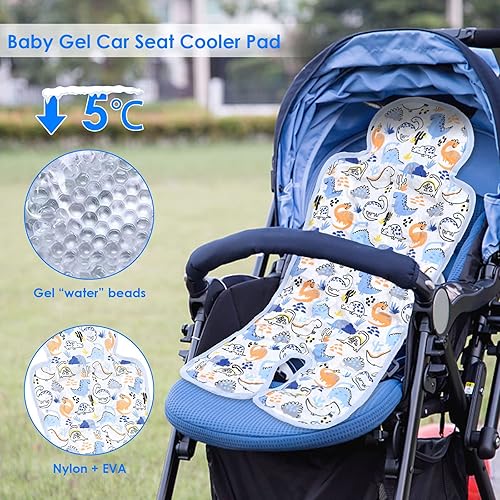 Baby Car Seat Cooler Pad Summer Chair Ice Cushion Baby Car Seat Cooler Pad Carseat and Stroller Cooling Pad for Stroller High Chair 26.8in * 13in - Jamouz