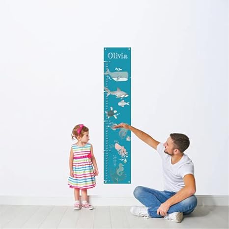 Personalized Kids Canvas Growth Chart, Height Chart, Growth Chart Banner, Train - Jamouz