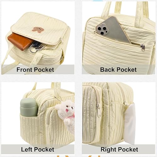 Lushandy Baby Diaper Bag Tote, Cute Mommy Nappy Crossbody Travel Tote, Multifunction Storage Bag - Jamouz