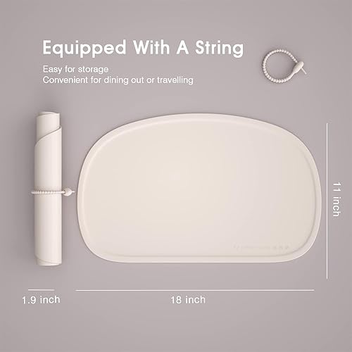 Cuddle Campus Set of 3 Silicone Placemats with Raised Edges for Kids,Toddlers,Babies, Non-Slip Dinning Table Mat, Baby Eating Mat, Food Mat - Jamouz