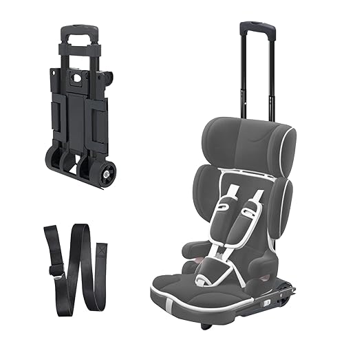 Car Seat Trolly, Car Seat Stroller, Car Seat Carrier for Airport with Wheels and Compact Fold, Car Seat Trolley for Airport, Foldable Car Seat Travel Cart with Belt - Jamouz