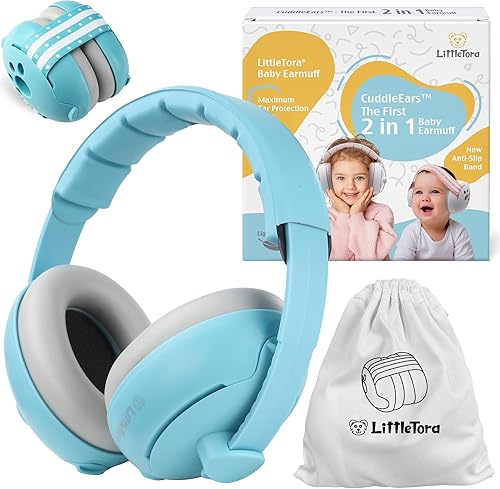 'CuddleEars' 2 in 1 Baby Ear Muff - Noise Canceling Infant Toddler Headphone Hearing Protection Earmuff for Plane - Jamouz