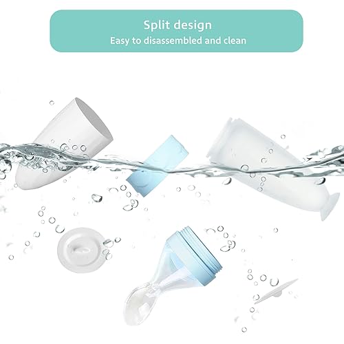 Termichy Baby Food Dispensing Spoon: Squeeze Feeder Dispenser for Baby - Self Feeding Bottle Spoon - Jamouz