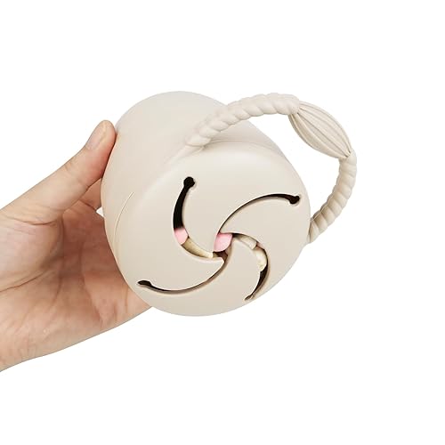 PandaEar Silicone Snack Containers, Collapsible Toddler Snack Cups Spill Proof Food Catcher for Toddler Baby, Pack of 2 (Light Tan/Walnut) - Jamouz