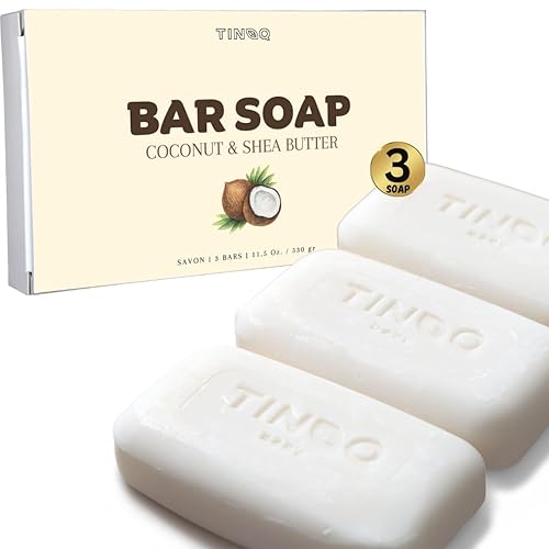 Bar Soap for Sensitive Skin for Men & Women - Hypoallergenic Moisturizing & Hydrating Formula for Face & Body Wash | Organic Coconut Oil & Shea Butter | 3PCS - Jamouz