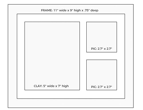 Baby Hand & Footprint Frame Keepsake Kit | Capture Milestone Moments with Safe Clay, Stencil Set & Wood Frame | Perfect Newborn Gift for Baby Showers | White - Jamouz