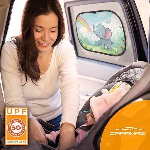 Car Window Shade for Baby with Certified UV-Protection 2 Pack - 20'x12' - Jamouz