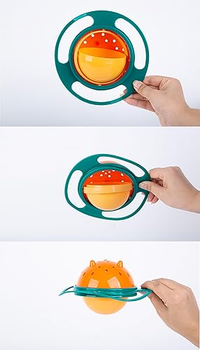 Berry President Magic Bowl 360 Degree Rotation Spill Resistant Gyro Bowl with Lid For Toddler Baby Kids Childre (Pink) - Jamouz