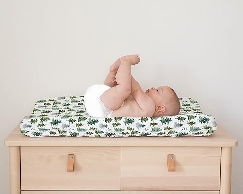 Baby Changing Pad Cover 2-Pack for Girls (Fleurette) - Premium Fitted Sheets Baby Diaper Changing Table Cover - Buttery Soft Cotton Blend - Jamouz