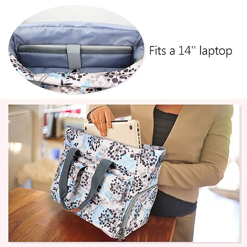 Teamoy Breast Pump Bag Compatible with Spectra S1,S2 and Cooler Bag, Breast Pump Tote Bag with Laptop Sleeve (Up to 14') for Working Moms, Dandelion(Bag ONLY) - Jamouz