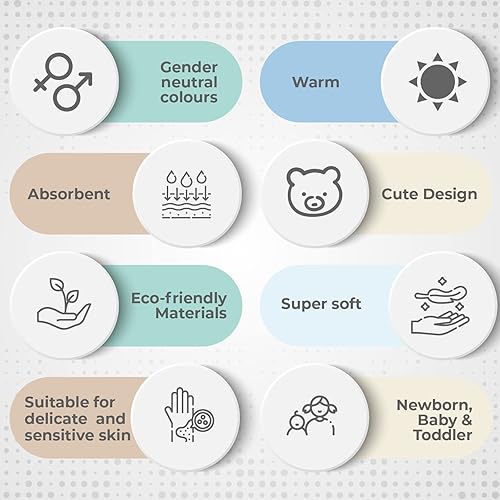 Toddler Bath Towel - Viscose from Bamboo & Cotton Blend for Delicate Skin - Super Soft Thick 600GSM - Ideal Toddler Boy and Girl Bath Essentials 35'x35' Bath Towel - Baby Towel with Hood - Jamouz