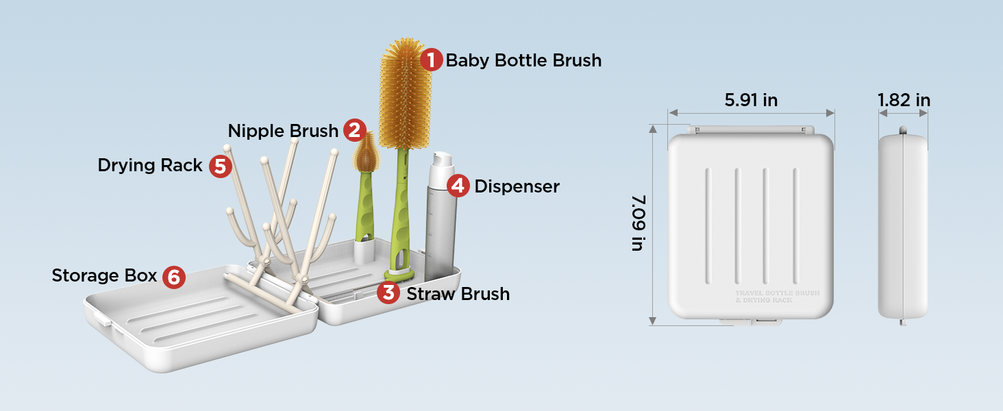 yotime travel baby bottle brush set