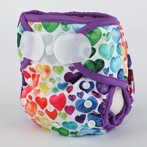 Baby Cloth Diaper Cover Nappy Hook and Loop Double Gusset 6.6lbs to 33lbs (Rabbits Wolves) - Jamouz