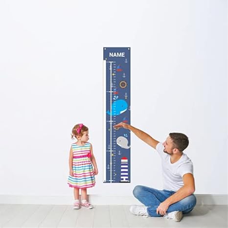Personalized Kids Canvas Growth Chart, Height Chart, Growth Chart Banner, Train - Jamouz