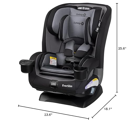 Safety 1st Everslim DLX Slim Convertible Car Seat– A 4-in-1 Convertible Child Safety Car Seats; Baby Car Seats for 5-100 lbs, Dunes Edge - Jamouz