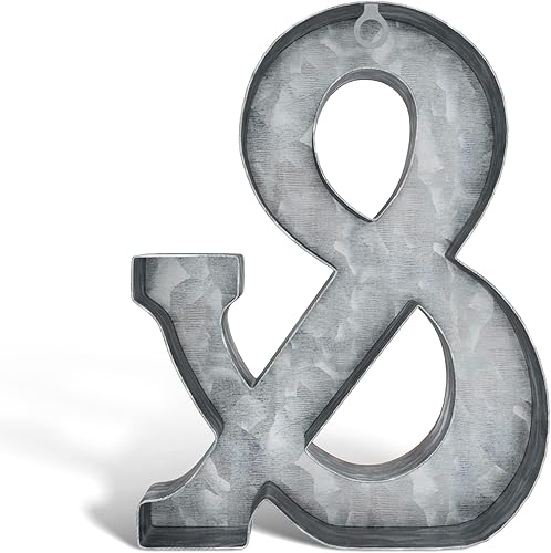 Galvanized Metal Letters for Wall Decor - 3D Letter & for Hanging or Freestanding - Unique Blend of Rustic, Vintage, Western, and Industrial Styles - Fits for Living Room, Lobby, Kitchen, Bedroom - Jamouz