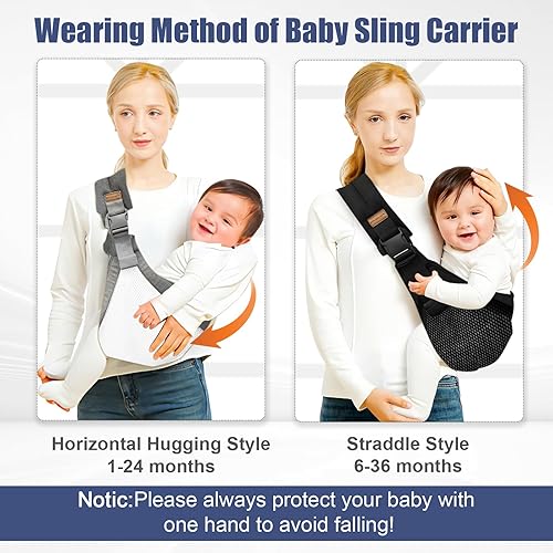Baby Sling,Baby Sling Carrier,Toddler Carrier,Carrier for 10-30lbs,Lightweight and Non-Slip Hip Seat(Black) - Jamouz