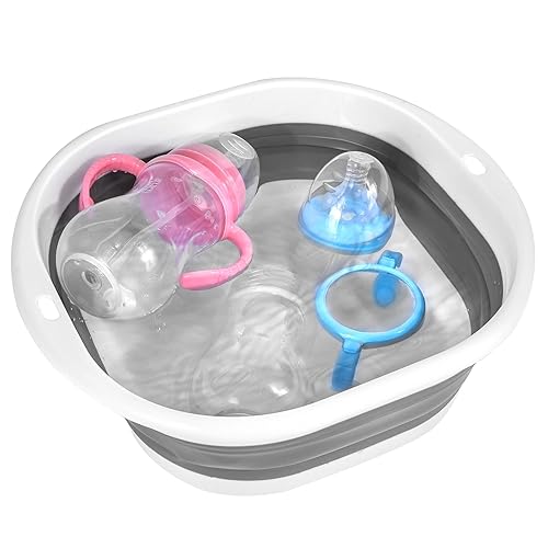 Foldable Baby Bottle Washing Basin, Baby wash Basin, Baby dishwashing Basin, Travel and Picnic Essential, Saves Space and can be Put into a Backpack - Jamouz