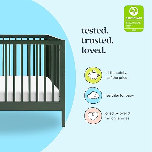 DaVinci Birdie 3-in-1 Convertible Baby Crib - GREENGUARD Gold Certified Crib - Convertible Crib to Toddler Bed and Daybed - Baby Bed w/ 4 Adjustable Heights - Easy to Assemble Wooden Crib - Honey - Jamouz