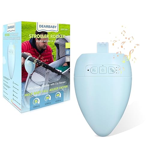 Baby Stroller Rocker Rechargeable, 11 Soothing Sounds Sleep Soother with Cry Activated Sensor, Adjustable Speed with 15,30,45 Minute Timer- Fits All Pushchairs & Prams Create a Baby Bouncer - Jamouz