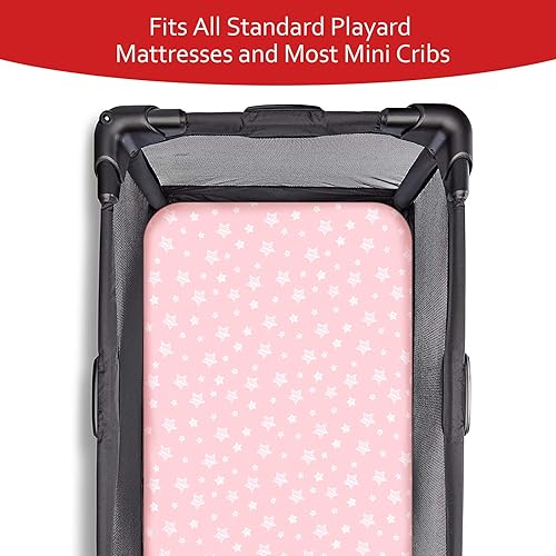 Pack and Play Sheets & Waterproof Terry Pack N Play Mattress Protector Pad Cover 4 Pack, Viscose Made from Bamboo Pack N Play Sheets Set, Grey & Navy - Jamouz