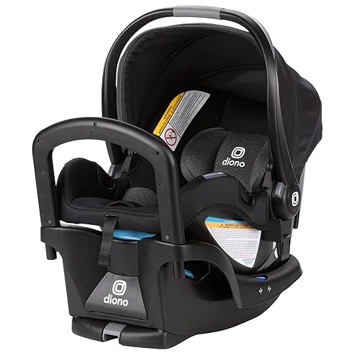 Diono LiteClik 30 R SafePlus Infant Car Seat and Base, Rear-Facing for Infants 4-30lbs, SafePlus Engineering, with Infant Insert, UPF 50+ Sunshade (Black) - Jamouz