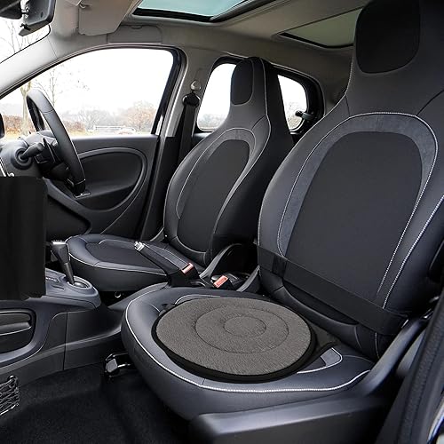Wakauto 1pc Car Swivel Seat Cushion 360 Degree Rotating Cushion Multifunctional Heightening Car Seat Pad Round Disc Rotary Chair Cushions Pad for Elderly - Jamouz