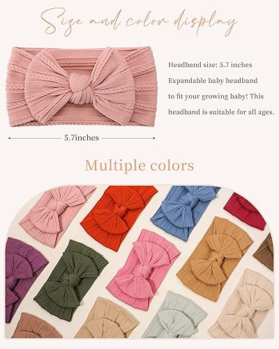 jollybows 18pcs Baby Nylon Headbands Hair Bow Elastics Hairbands Hair Accessories for Baby Girls Newborn Infant Toddlers Kid - Jamouz