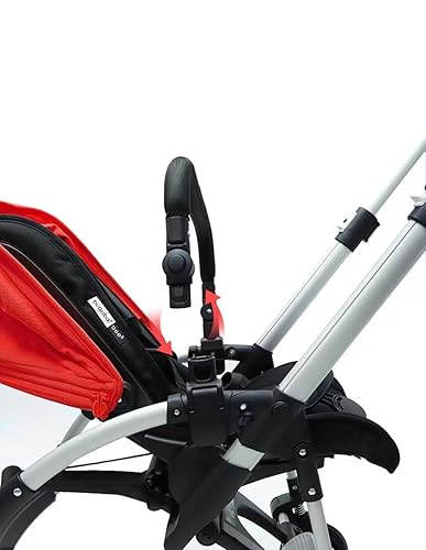 Baby Stroller Bumper Bar Replacement Armrest Detachable Stroller Bar Armrest Handlebar Crossbar Accessories Just for Bugaboo Bee 3 Bee 5 Bee 6 with Black PU Leather Handle Cover, Adjustable Angle - Jamouz