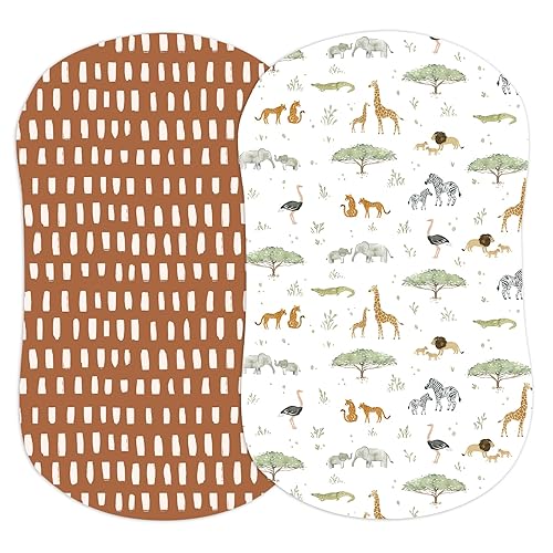 Baby Changing Pad Cover 2-Pack for Girls (Fleurette) - Premium Fitted Sheets Baby Diaper Changing Table Cover - Buttery Soft Cotton Blend - Jamouz