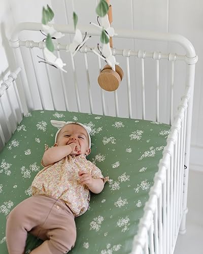 Baby Changing Pad Cover 2-Pack for Girls (Fleurette) - Premium Fitted Sheets Baby Diaper Changing Table Cover - Buttery Soft Cotton Blend - Jamouz