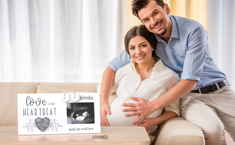 Love at First Heartbeat Sonogram Frame Countdown
