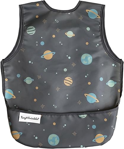 Tiny Twinkle Mess Proof Baby Bib - Waterproof Toddler and Baby Apron Bib - Machine Washable - PFAS and BPA Free - Jamouz