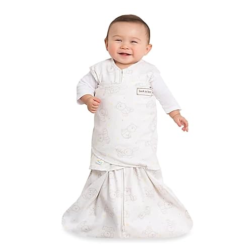 HALO 100% Cotton Sleepsack Swaddle, 3-Way Adjustable Wearable Blanket, TOG 1.5, Baby Blue, Newborn, 0-3 Months - Jamouz