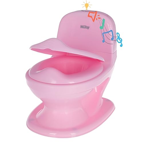 Nuby My Real Potty Training Toilet with Life-Like Flush Button and Sound - 18+ Months - White - Jamouz