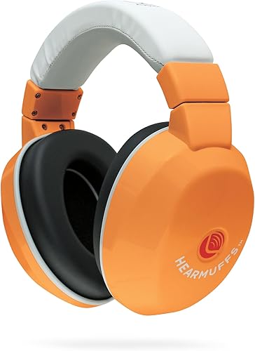 Lucid Audio HearMuffs Kids Hearing Protection Orange/White (Over-the-ear Sound Protection Ear Muffs Ages 5+) - Jamouz