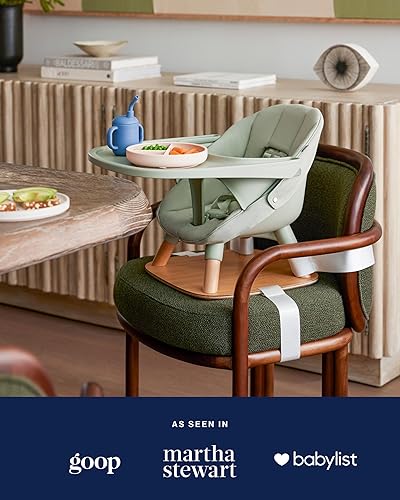 Lalo The Chair Convertible 3-in-1 High Chair - Wooden High Chair for Babies & Toddlers, Baby High Chair with Dishwasher Safe Tray, Adjustable Footrest, Coconut - Jamouz