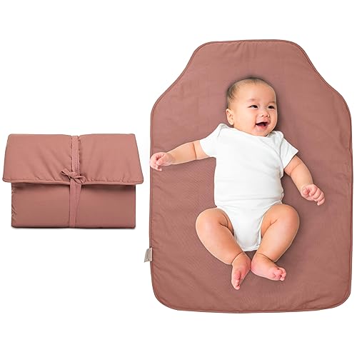 Natemia Baby Portable Diaper Changing Pad - Portable Changing Pad for Baby, Flexible Design for Travel, Machine Washable Percale Cotton, Made in Turkey, Baby Essentials - Jamouz