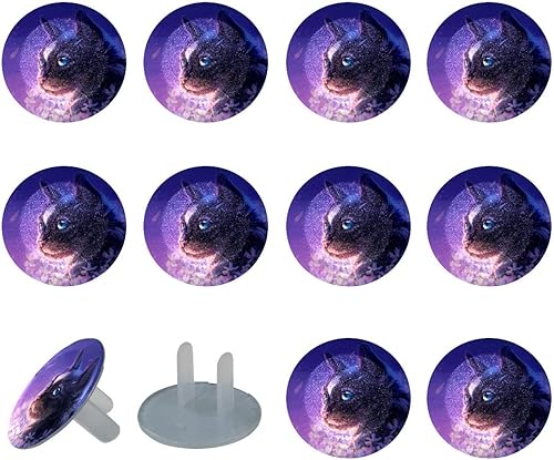 12 PCS Baby Child Proofing Outlet Covers, Electrical Safety Socket Protection Caps for 2-Prong Power Wall Plate Pure Black, czbhg-001 - Jamouz