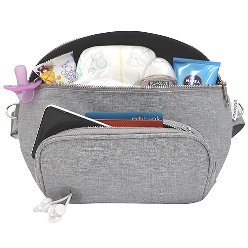 Suessie Fanny Pack Diaper Bag - with Baby Changing Pad & Waterproof Wipes Pocket - Stroller Organizer - Jamouz