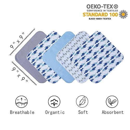 Viviland Baby Towels and Washcloths, Soft Absorbent Pink Baby Bath Towel Set, Elephant Hooded Towels with 5 Infant Face Washcloths (6 Pieces) - Jamouz