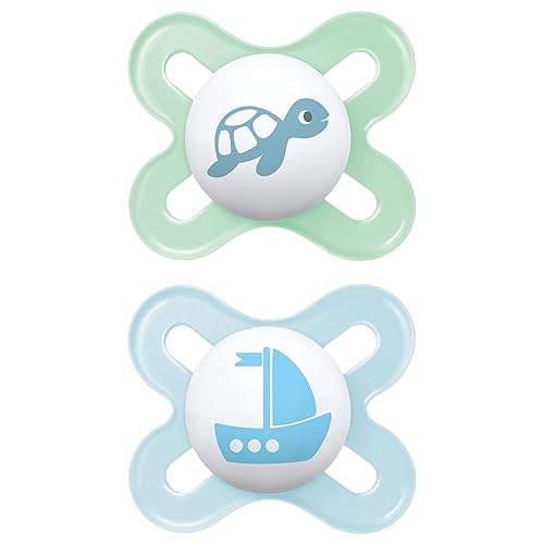 MAM Original Start Matte Newborn Baby Pacifier, Best Pacifier for Breastfed Babies, Boy, 0-3 Months (Pack of 4) - Jamouz