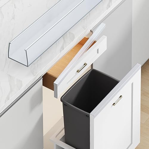 Snugly Fit 18' Length Cabinet Door Protector, Flexible Slip-On Plastic Edge Guard, Thin Transparent Cabinet Edge Protectors to Prevent Wear, Chipping, Discoloration, Cabinet Bumpers, 3/4' Thick, 2 PCS - Jamouz