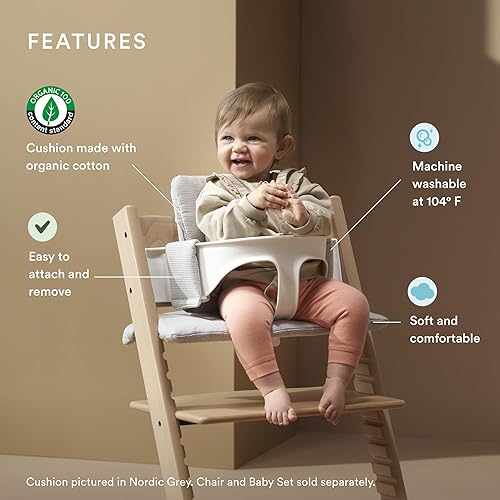 Stokke Tripp Trapp Classic Cushion 2, Glacier Green - Pair with Tripp Trapp Chair or High Chair for Support & Comfort - Machine Washable - Jamouz
