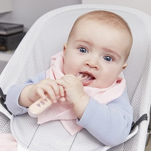 BEABA Baby's First Foods Spoon Set, Original Silicone Baby Spoons, Baby Essentials, Baby Spoons, Pack of 4 Baby Gift Set, BPA Lead & Phthalate Free, Rain - Jamouz