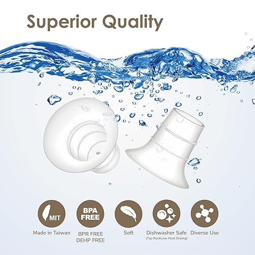 Maymom Flange Inserts 19 mm for Medela, Spectra 24 mm Shields/Flanges, Momcozy/Willow Wearable Cup. Compatible with Medela Freestyle, Harmony to Reduce 24mm Nipple Tunnel Down to 19 mm; 2pc/Each - Jamouz