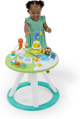 Bright Starts Around We Go 2-in-1 Baby Walker, Discovery Activity Center and Table, Tropic Cool, Ages 6 Months+ - Jamouz