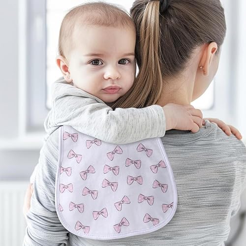 Ultra-Soft Cotton Burping Clothes - Large, Absorbent, Waterproof Baby Burp Cloths in Cute Unisex Designs 5 Pack (pink01) - Jamouz